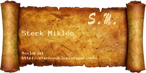 Sterk Miklós névjegykártya